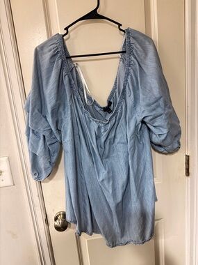 Lane Bryant Light denim off the shoulder top